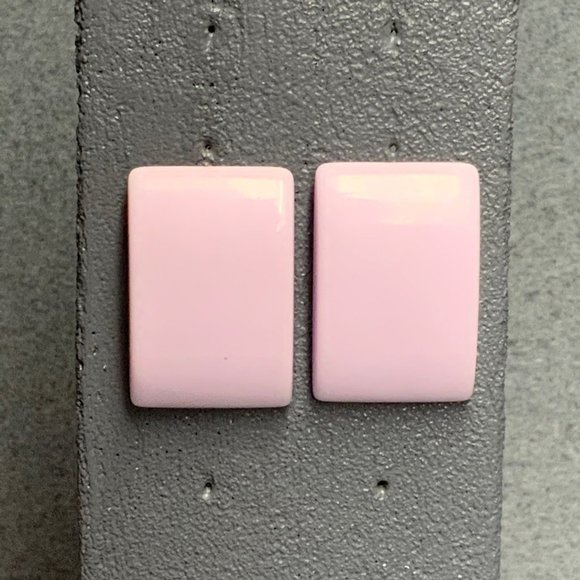 Curved Rectangle Pierced Earrings Light Purple Lilac Lavender Retro Soft Girl - Picture 2 of 4